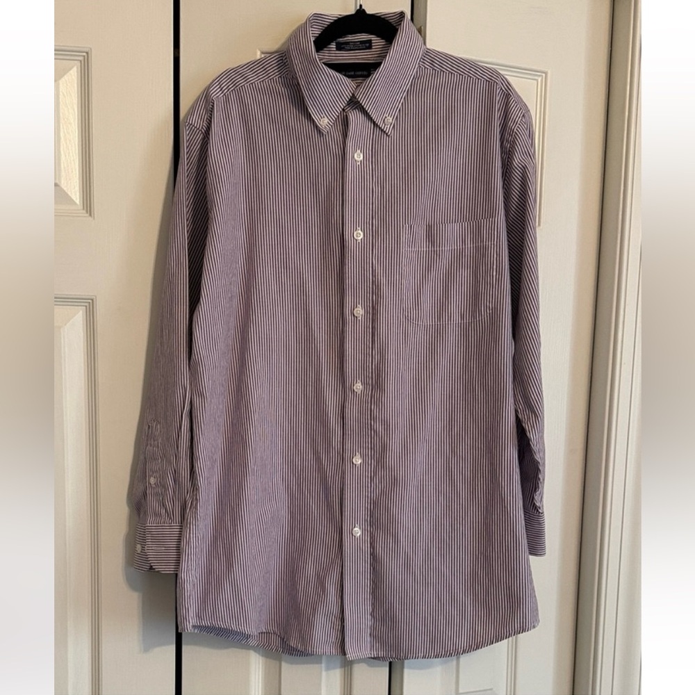 Saddlebred Men's Purple Striped Button Down Shirt